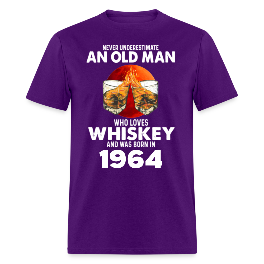 BORN 1964 LOVES WHISKEY - purple
