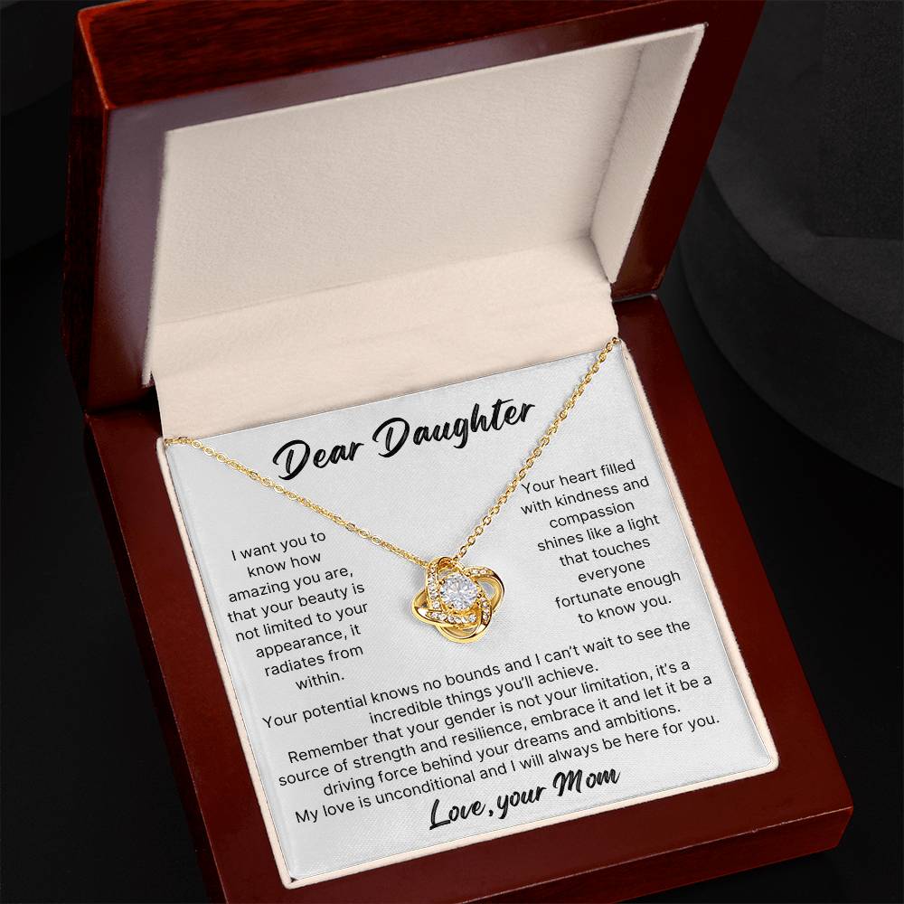 MOM DAUGHTER UNCONDITIONAL LOVEKNOT NECKLACE