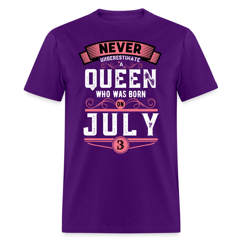 3RD JULY NEVER UNDERESTIMATE SHIRT - purple