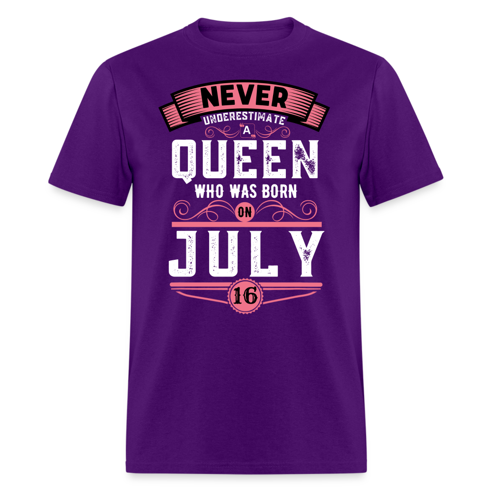 16TH JULY NEVER UNDERESTIMATE SHIRT - purple