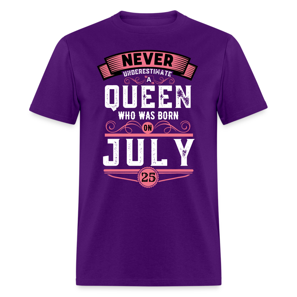 25TH JULY NEVER UNDERESTIMATE SHIRT - purple
