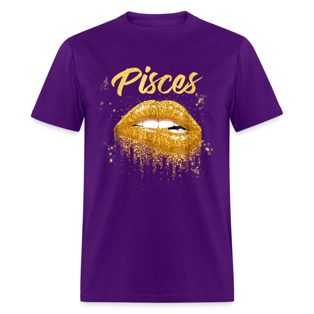 PISCES GOLD LIPS SHIRT - purple