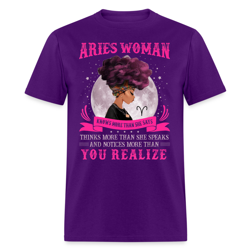 ARIES WOMAN KNOWS MORE SHIRT - purple