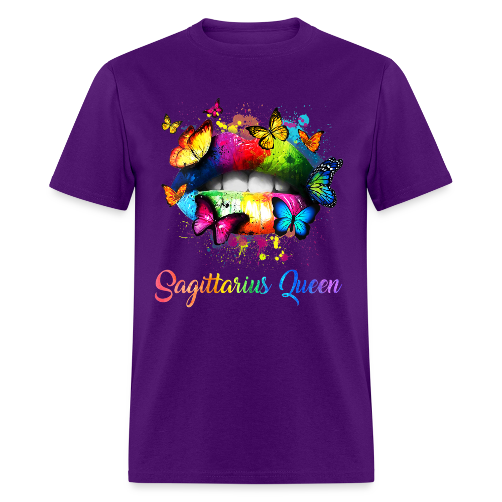 SAGITTARIUS BUTTERFLY LIPS SHIRT - purple