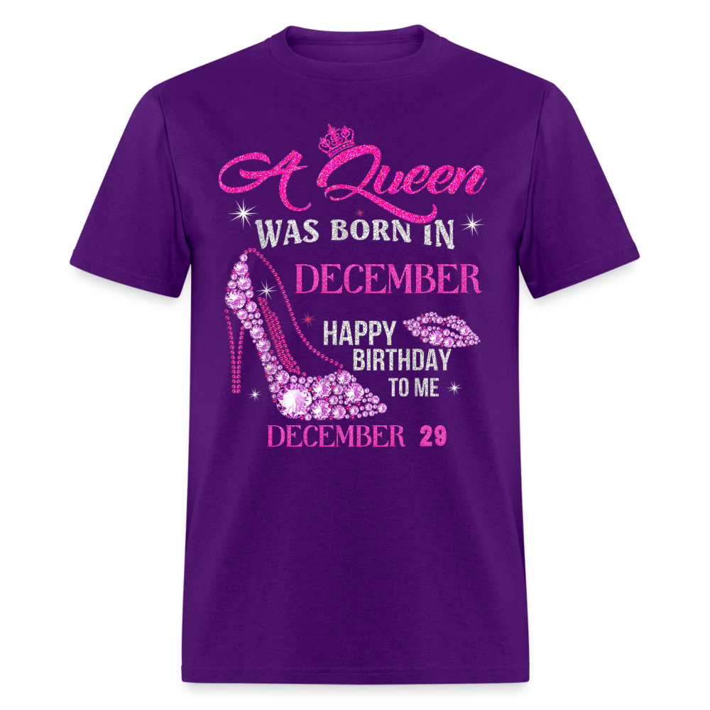 29TH DECEMBER QUEEN UNISEX SHIRT - purple