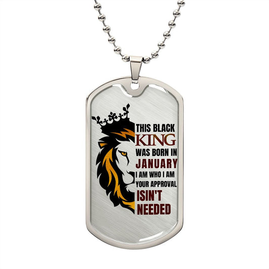 BLACK JANUARY KING TAG NECKLACE