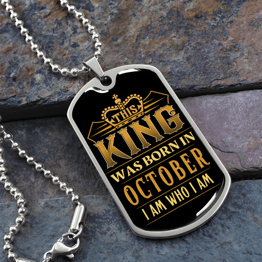 KING OCTOBER TAG NECKLACE
