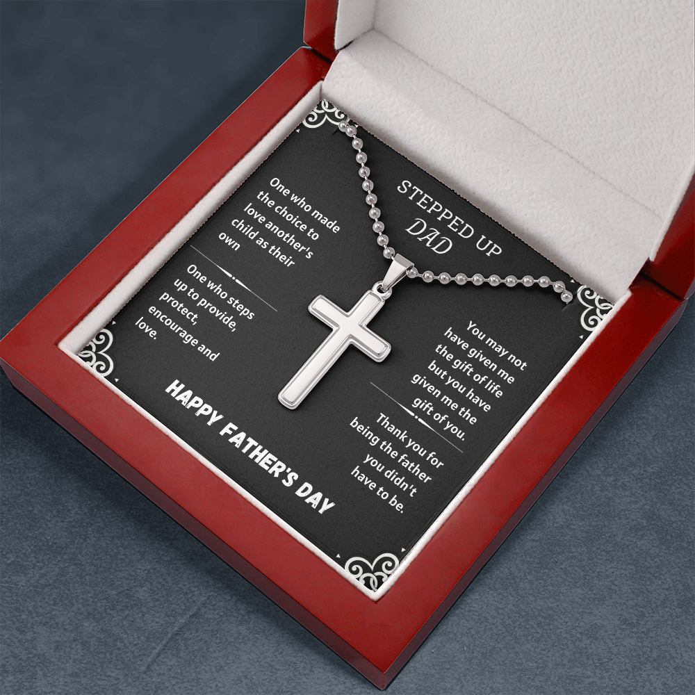 STEPPED UP DAD CROSS NECKLACE
