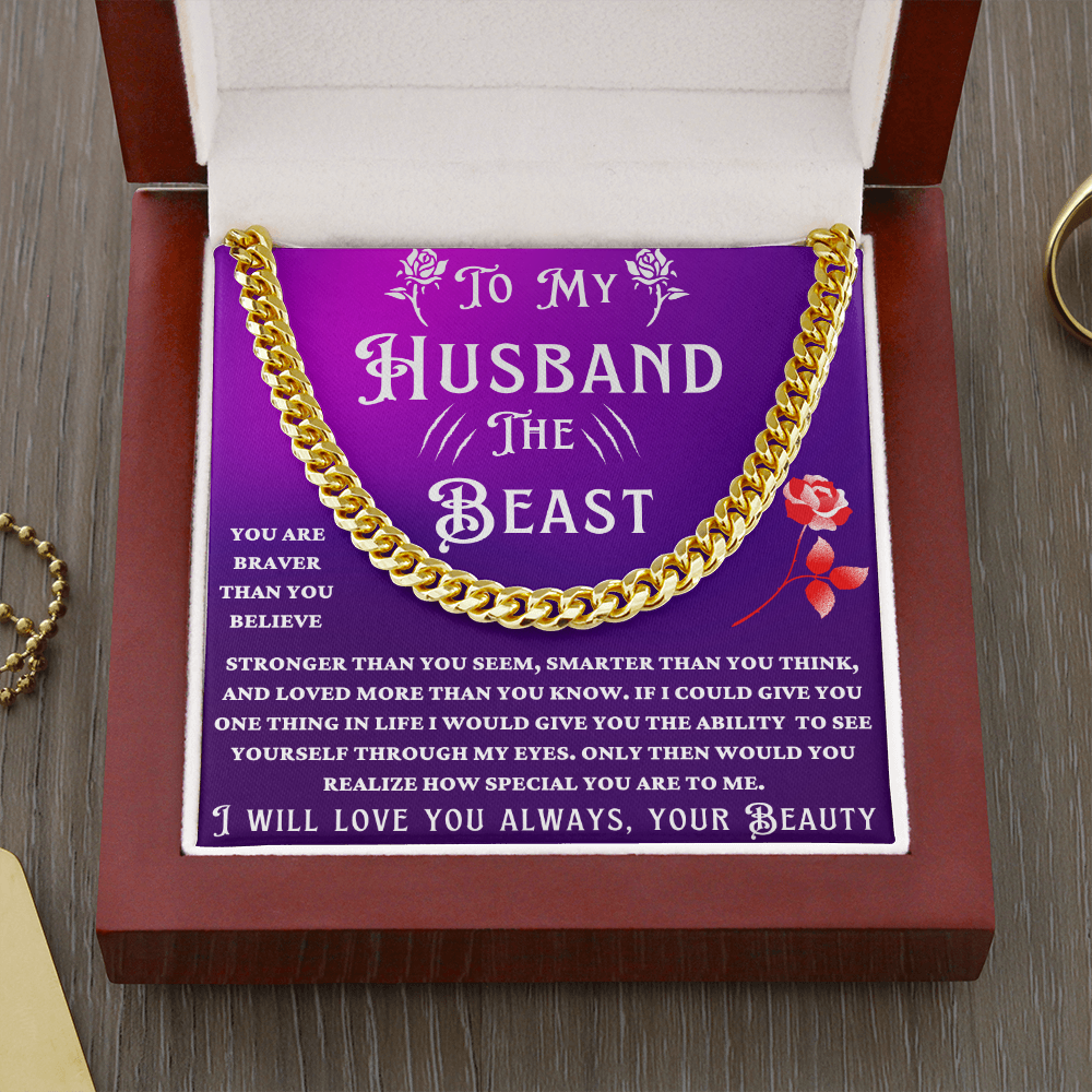 HUSBAND THE BEAST CUBAN CHAIN NECKLACE