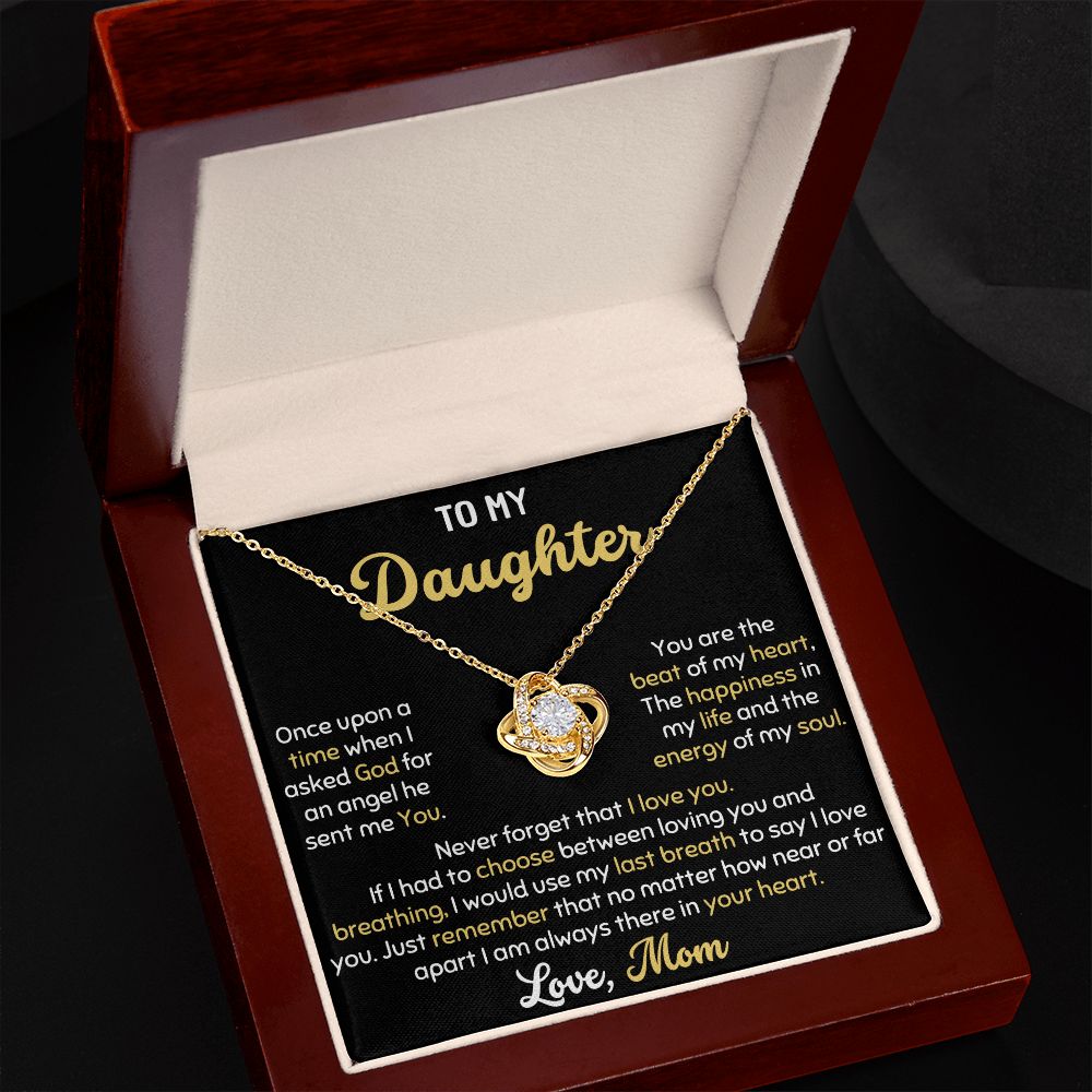 MY ANGEL DAUGHTER LOVE KNOT NECKLACE