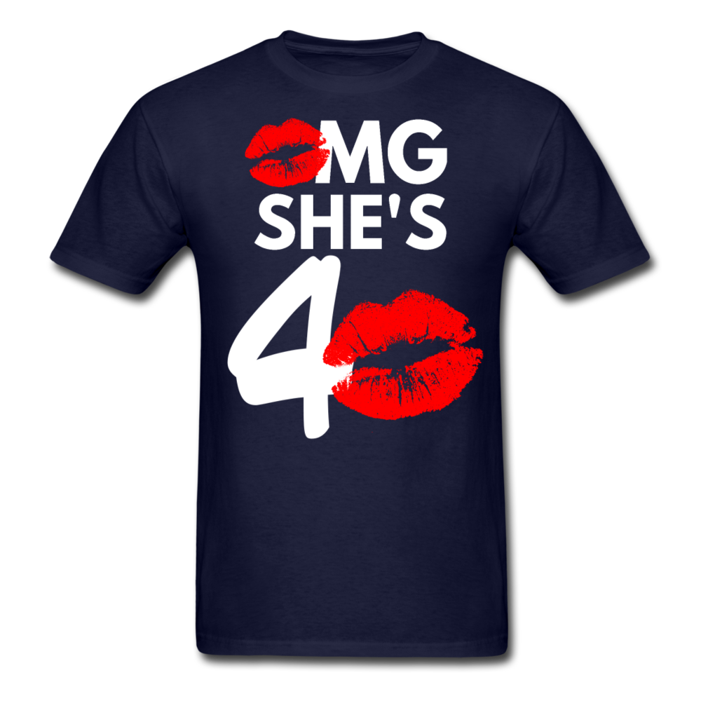 OMG SHE'S 40 SHIRT - navy