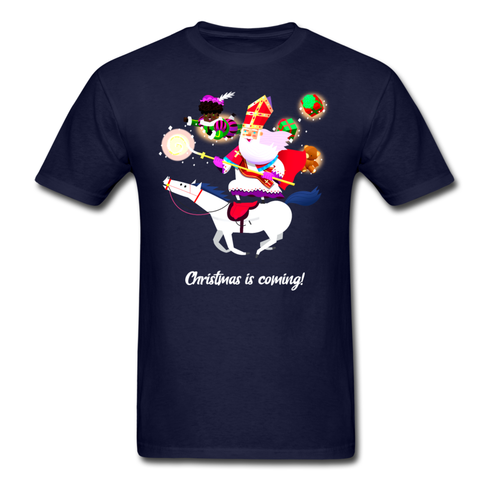 CHRISTMAS COMING UNISEX SHIRT - navy