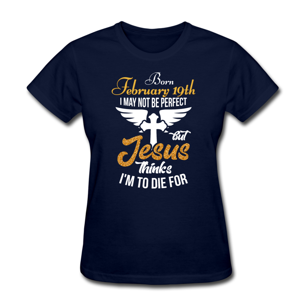 FEB 19TH JESUS WOMEN'S SHIRT - navy
