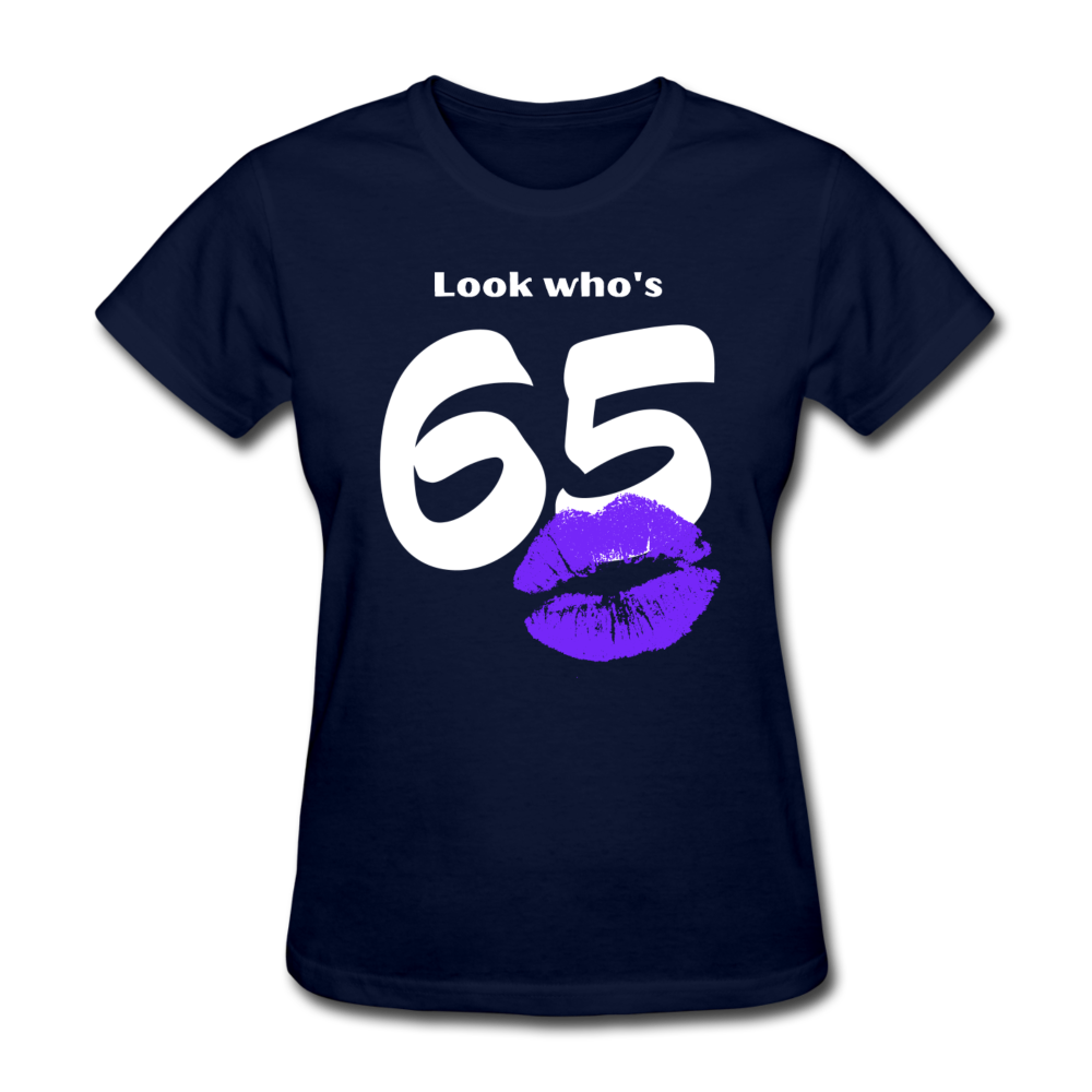 LOOK WHO'S 65 WOMEN'S SHIRT - navy
