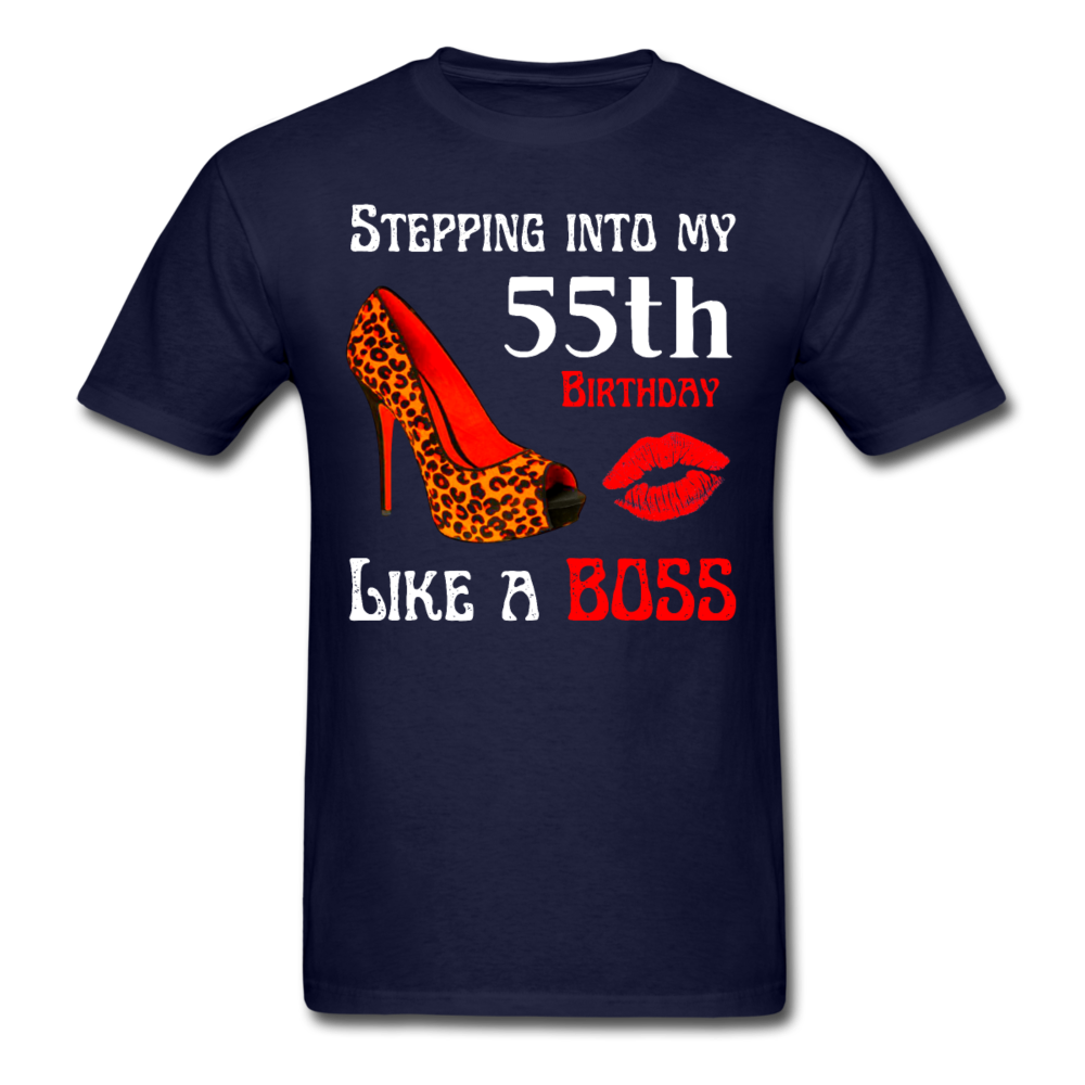 BOSS 55 LEOPARD HEELS UNISEX SHIRT - navy