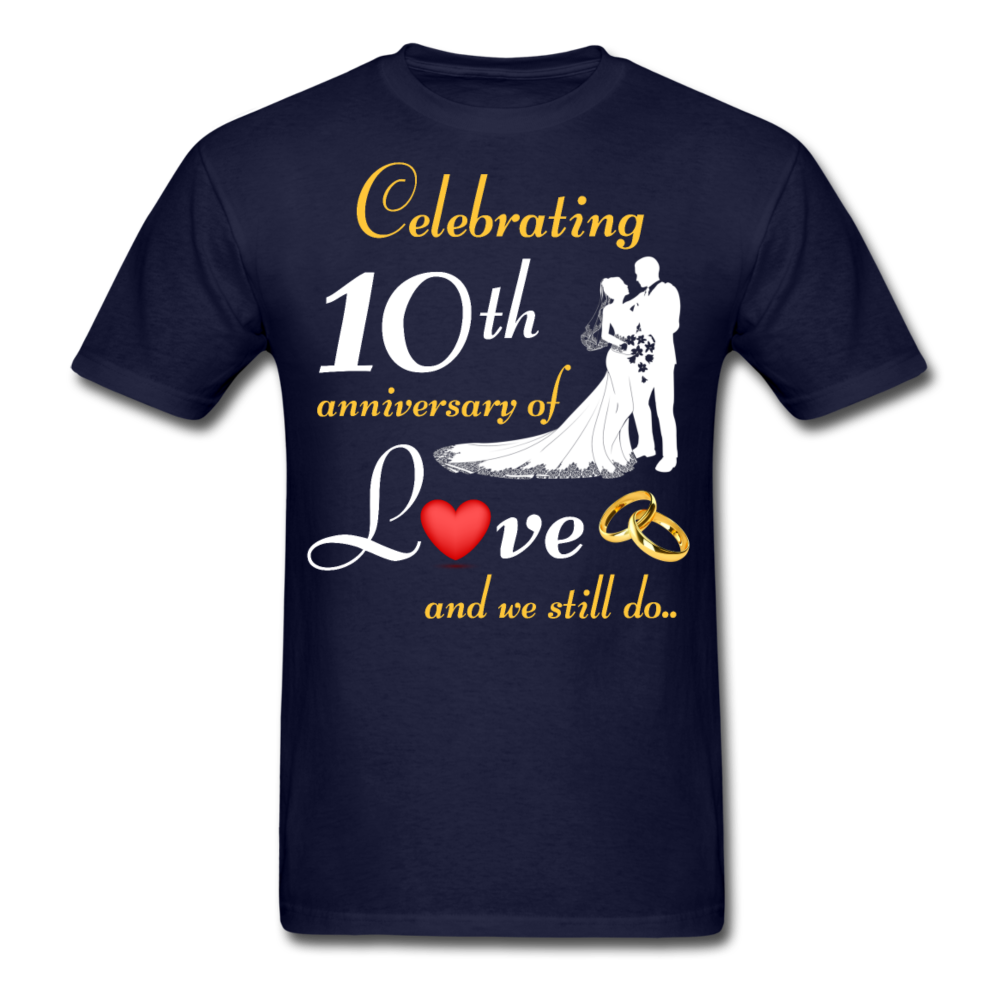 10TH ANNIVERSARY COUPLE SHIRT - navy
