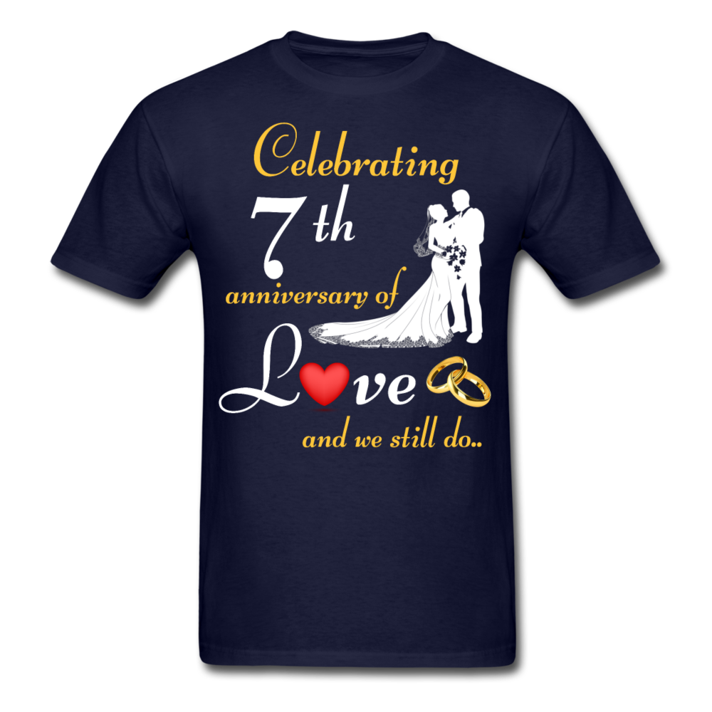 7TH ANNIVERSARY COUPLE SHIRT - navy