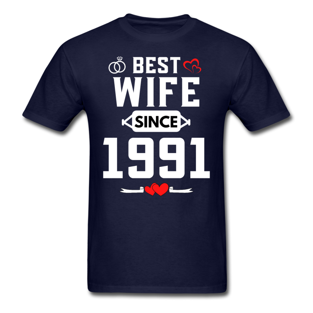 BEST WIFE 1991 UNISEX SHIRT - navy