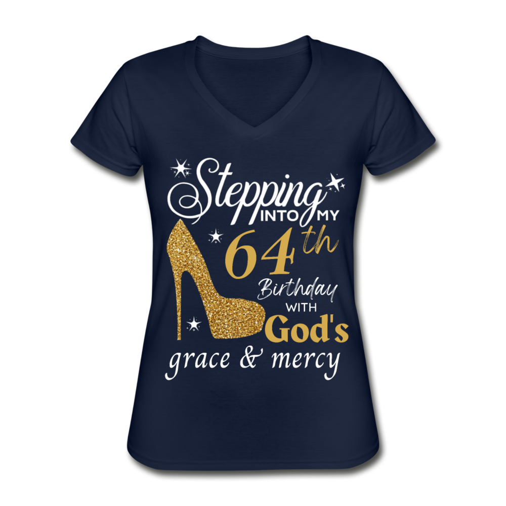 64 GODS GRACE V-NECK SHIRT - navy