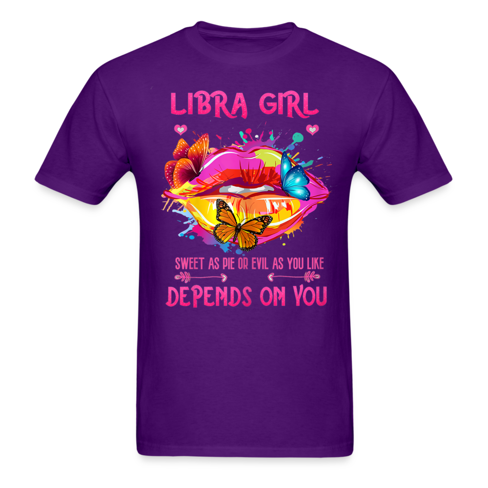 LIBRA BUTTERFLY LIPS UNISEX SHIRT - purple