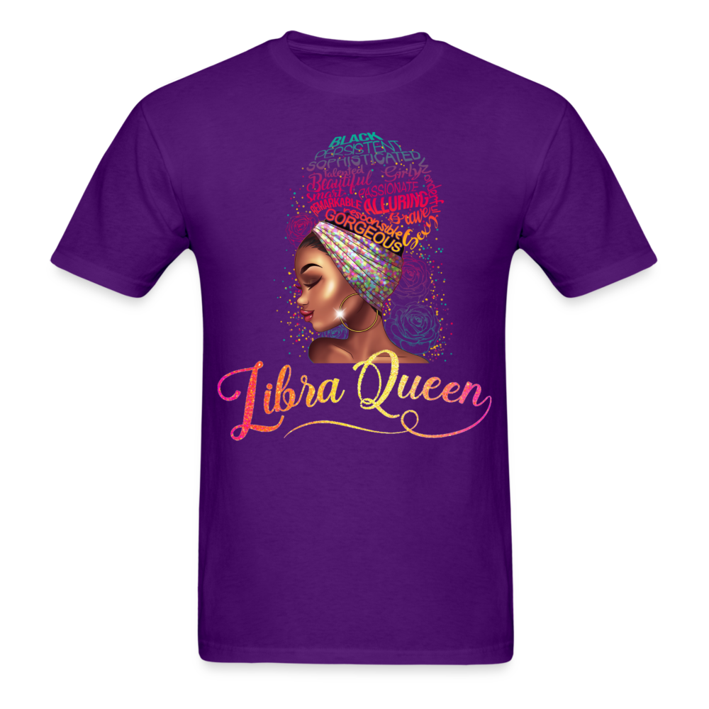 LIBRA QUEEN AFRO UNISEX SHIRT - purple