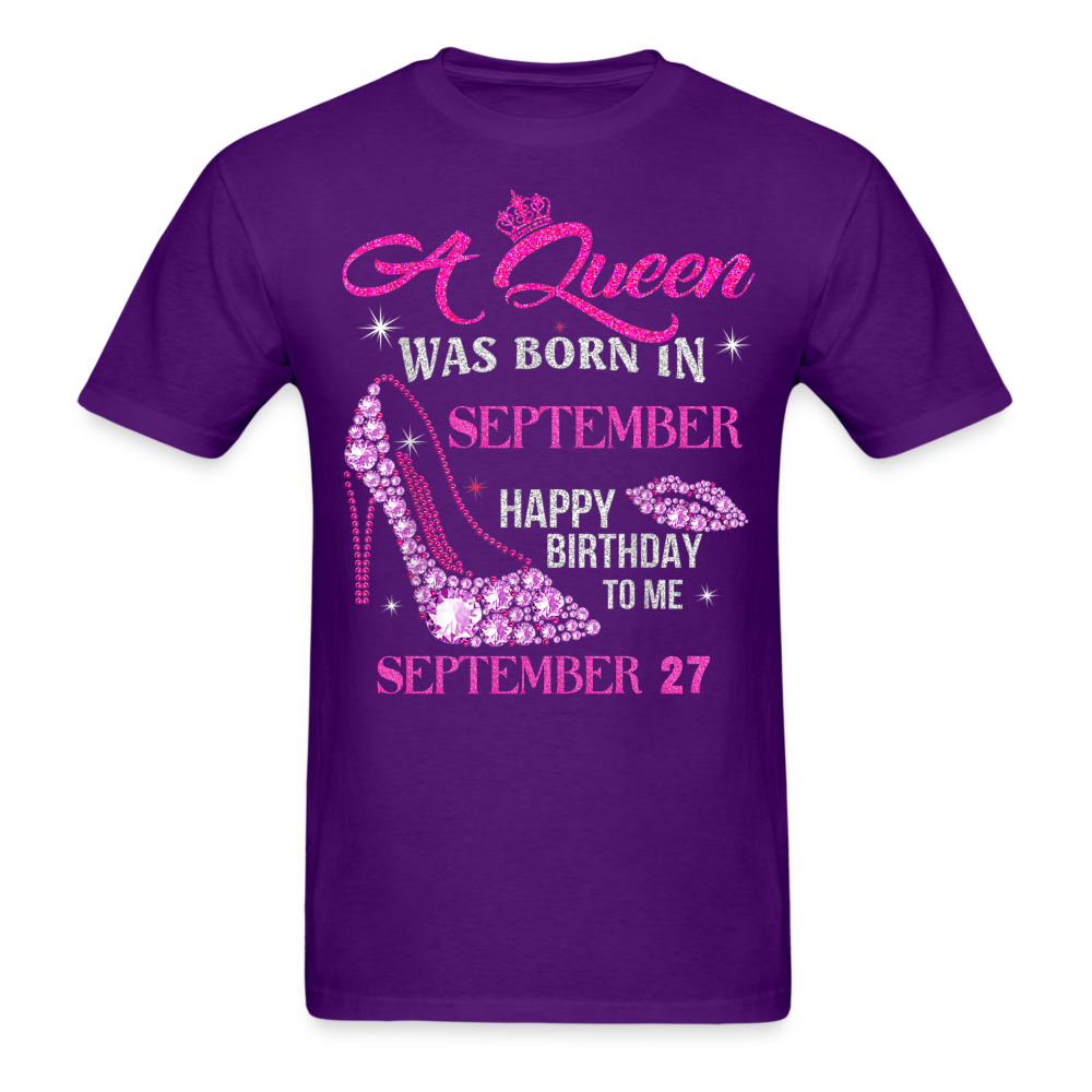 27TH SEPTEMBER QUEEN UNISEX SHIRT - purple