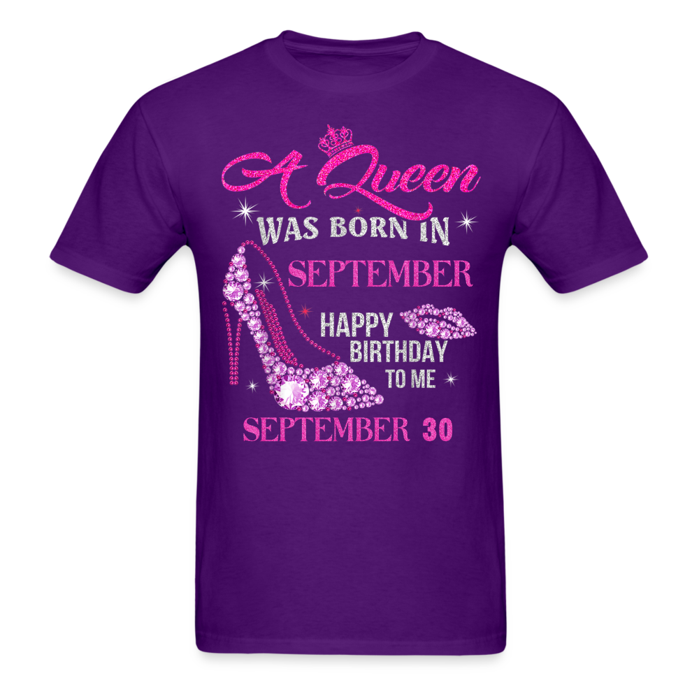 30TH SEPTEMBER QUEEN UNISEX SHIRT - purple