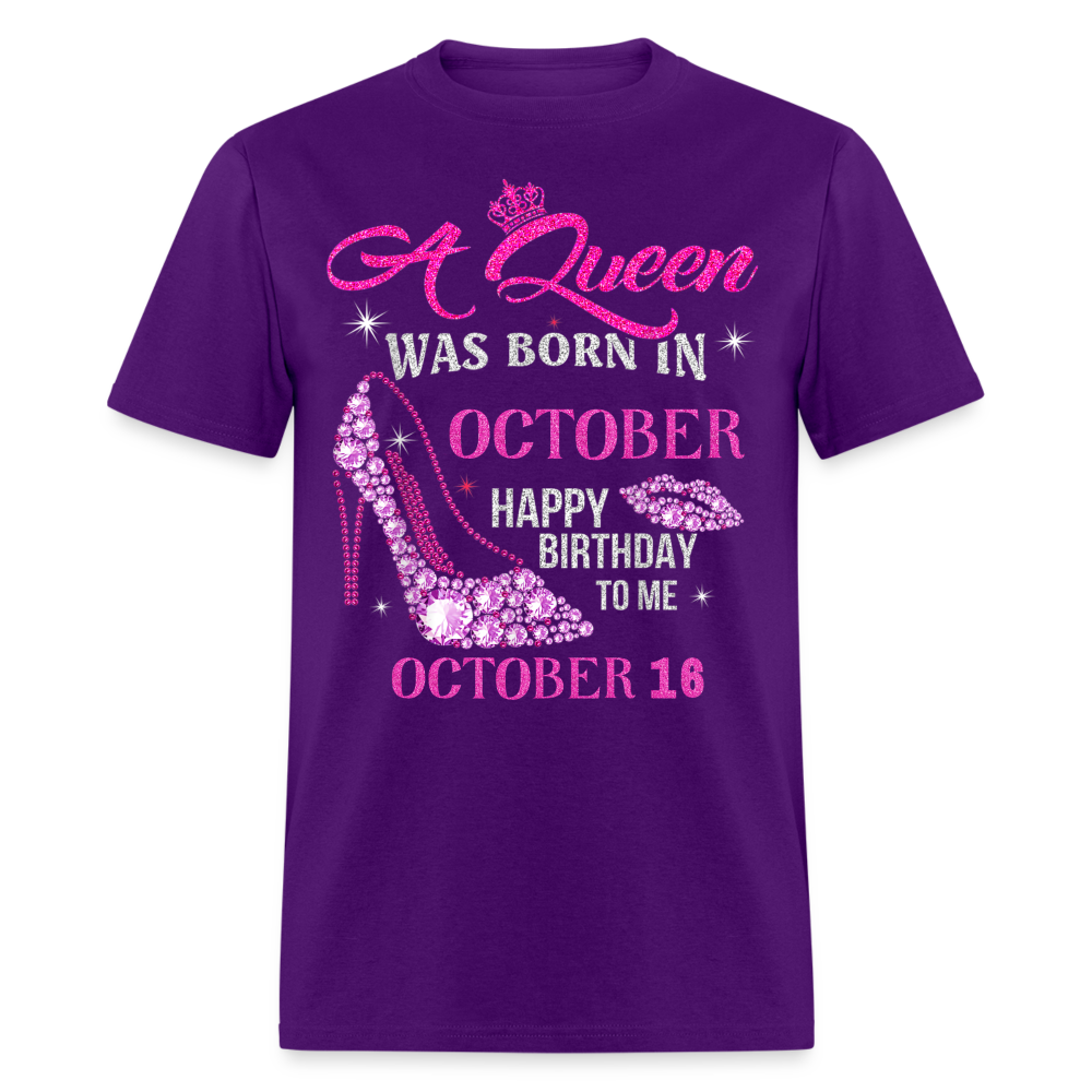 16TH OCTOBER QUEEN UNISEX SHIRT - purple