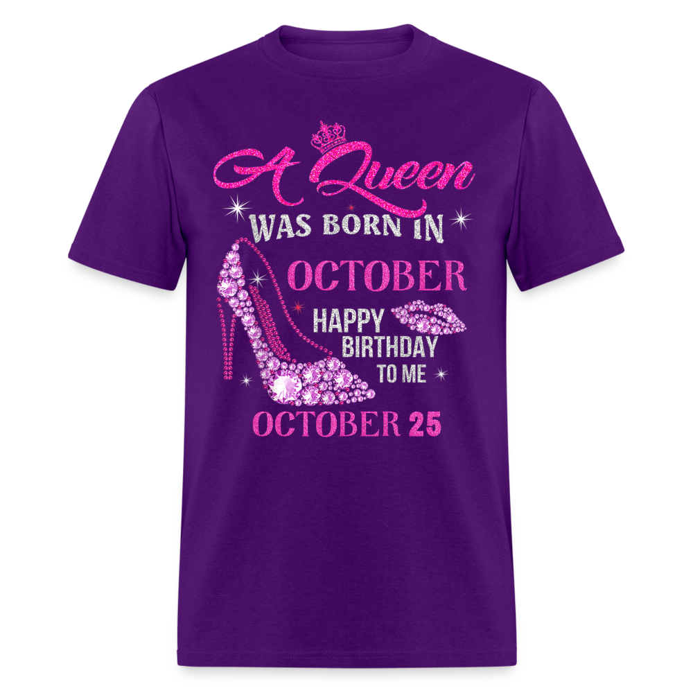 25TH OCTOBER QUEEN UNISEX SHIRT - purple