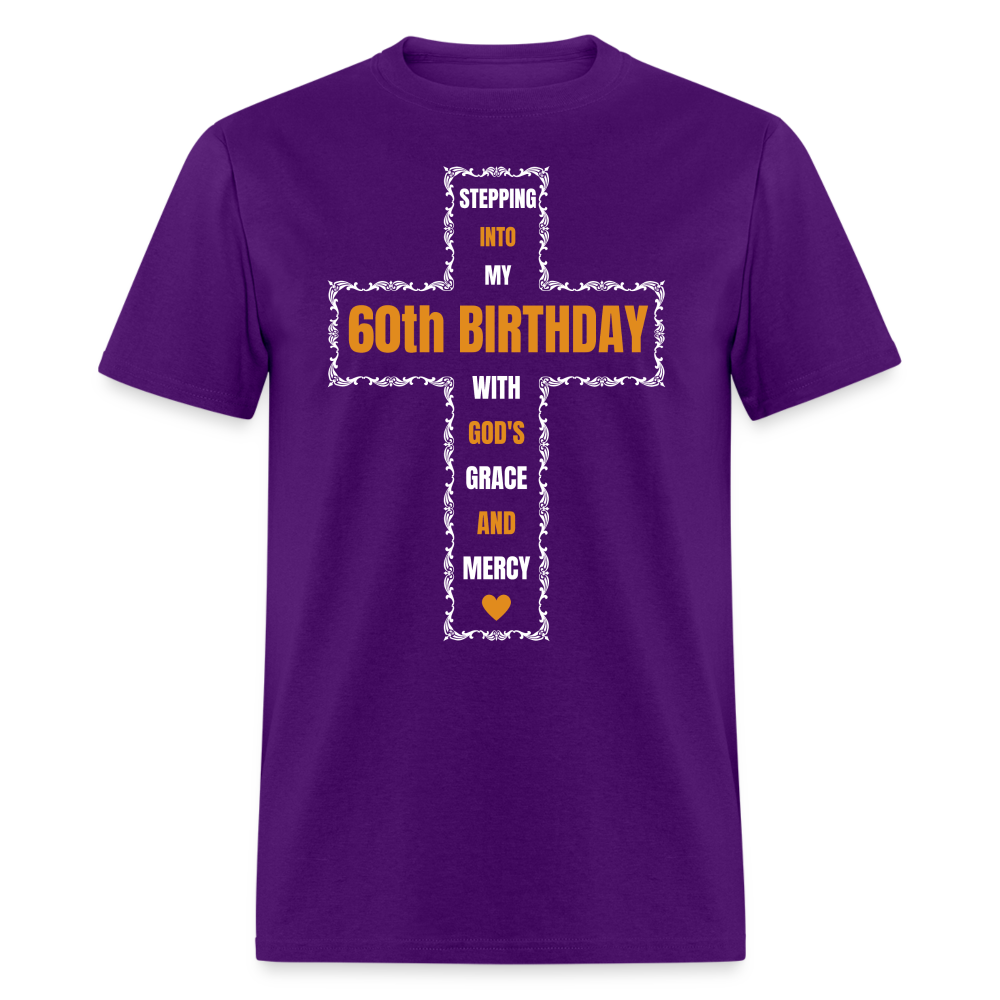 BIRTHDAY GRACE CROSS 60 UNISEX SHIRT - purple