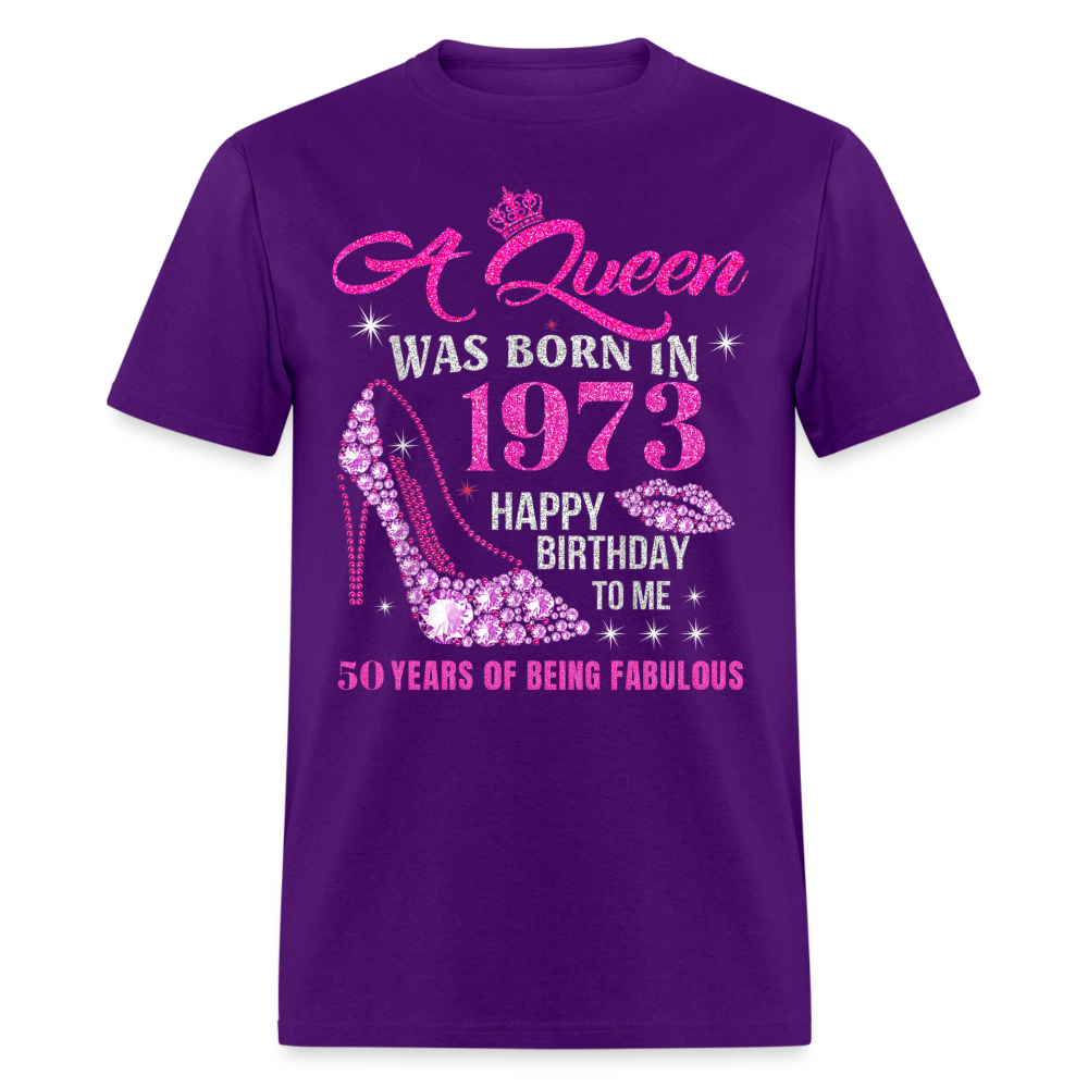 QUEEN 1973-50 YEARS SHIRT - purple