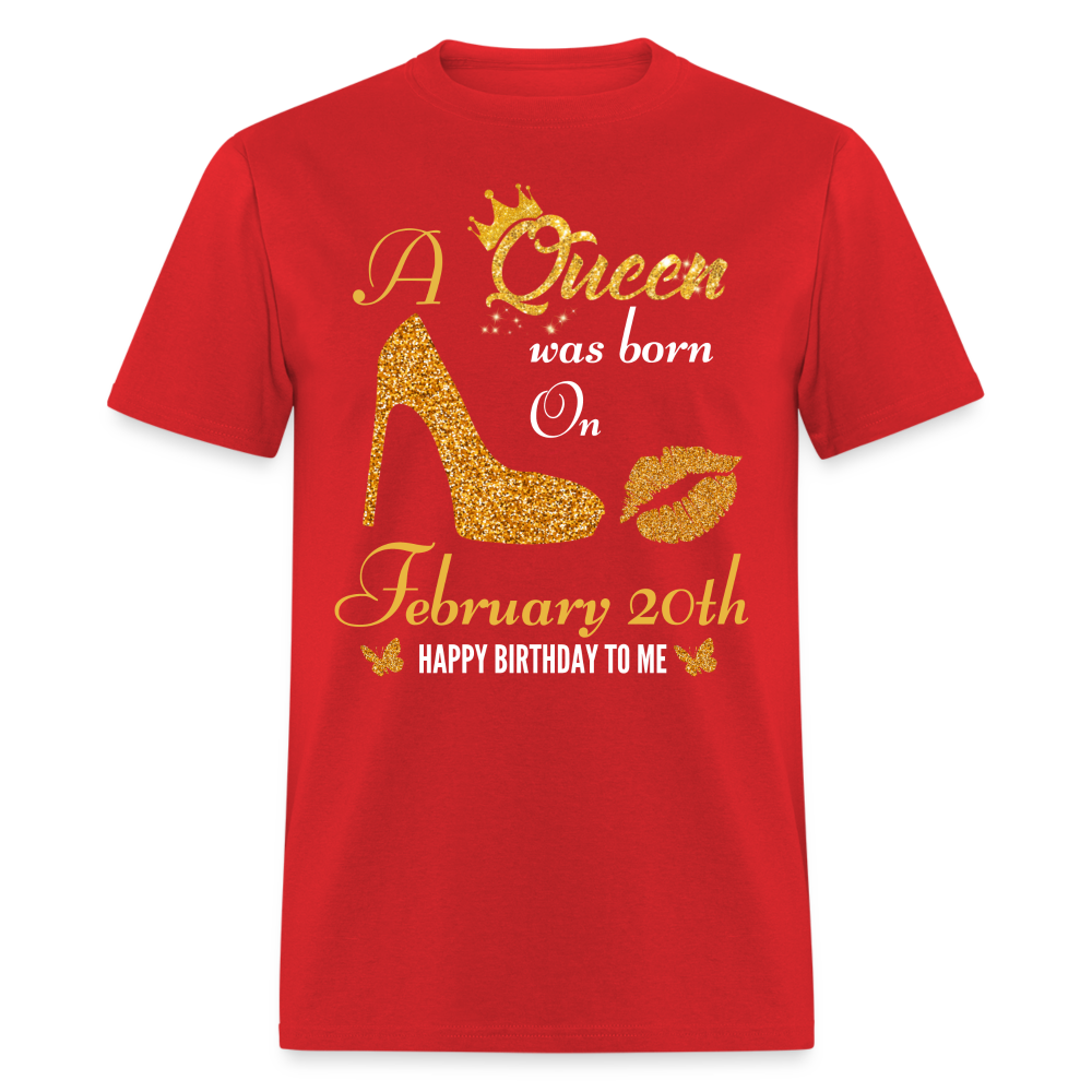 QUEEN 20TH FEB UNISEX SHIRT - red