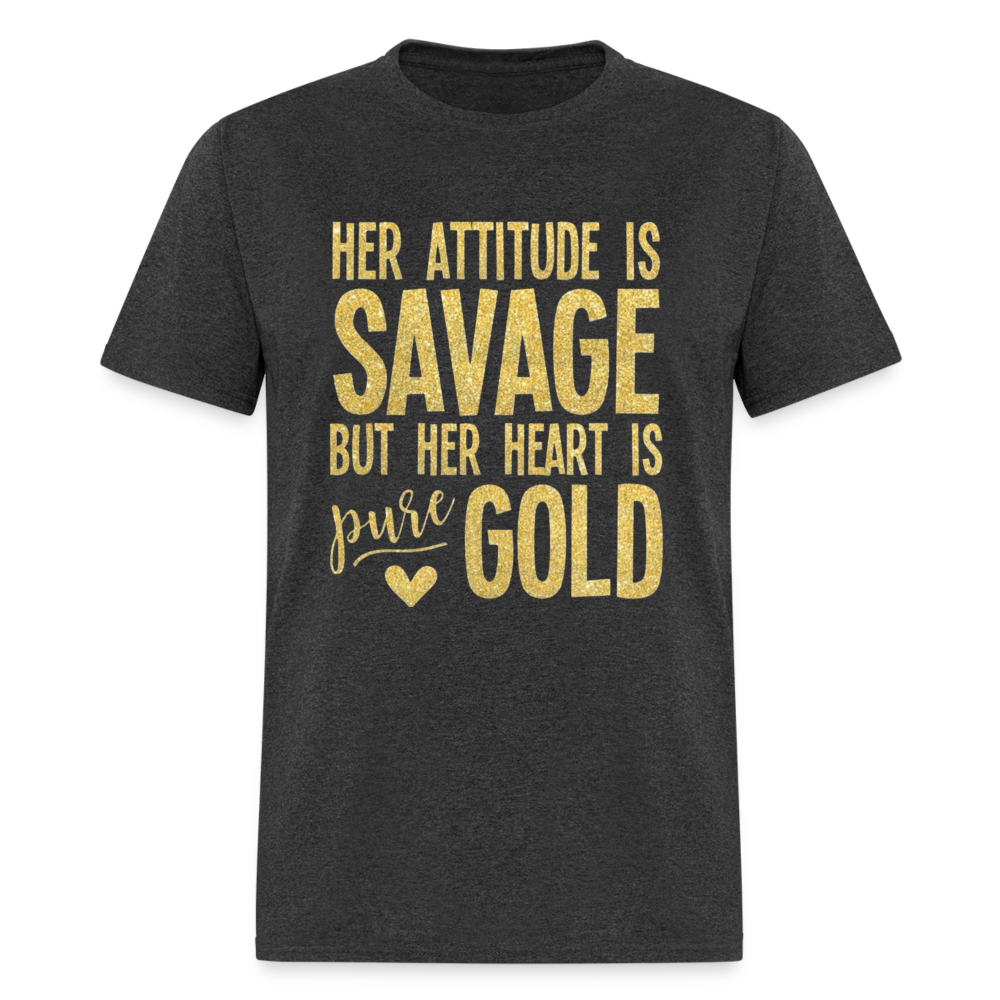 HEART IS PURE GOLD - heather black