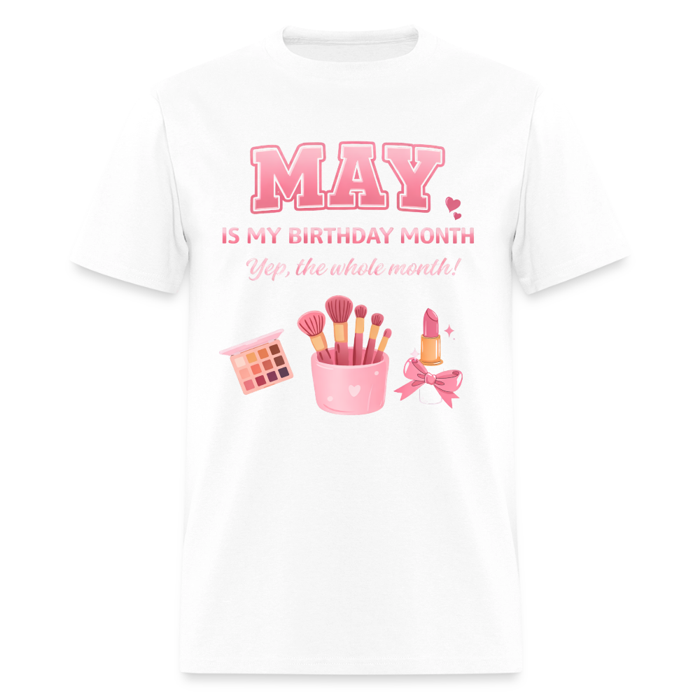 MAY MY BIRTHDAY MONTH - white