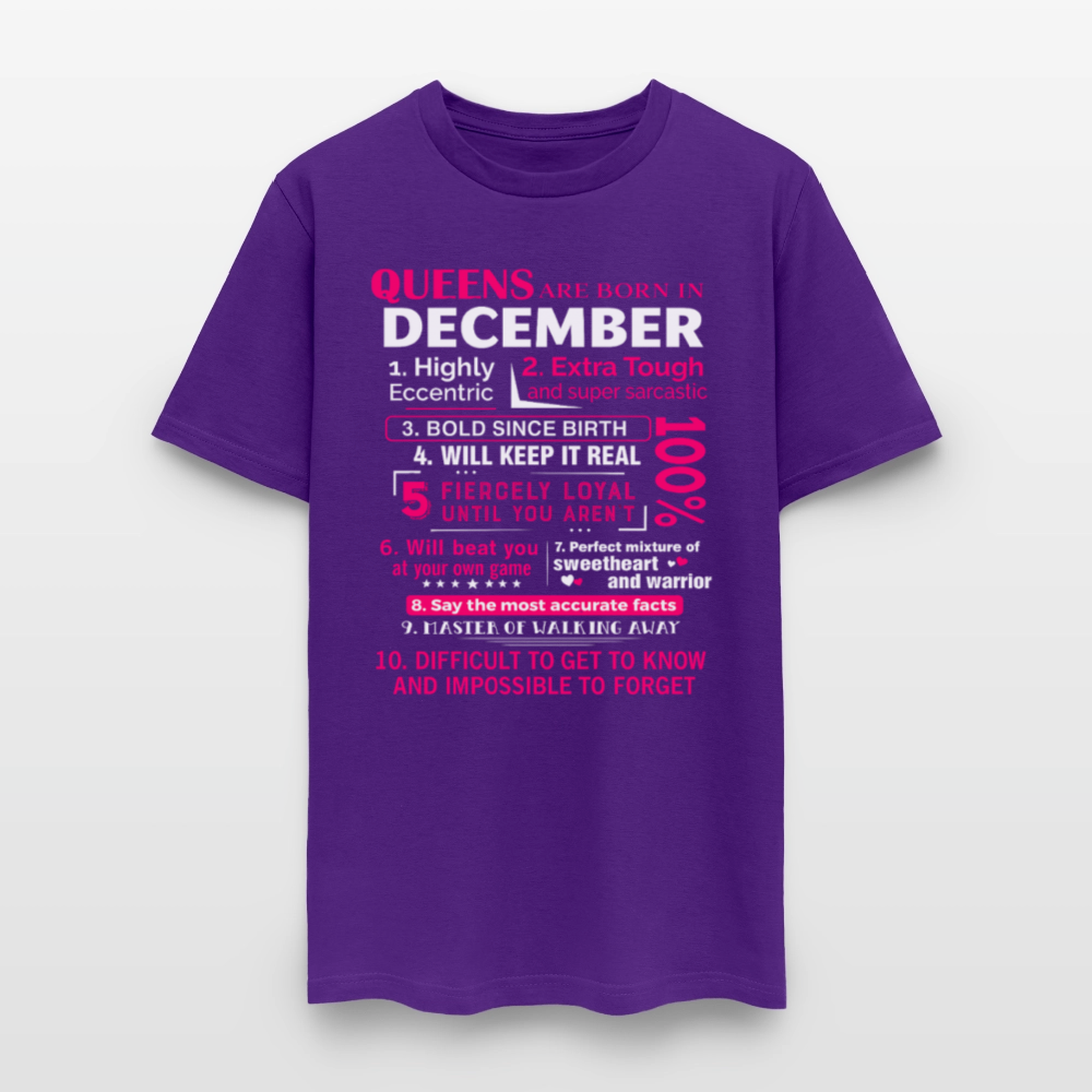 DECEMBER QUEENS FACTS - purple