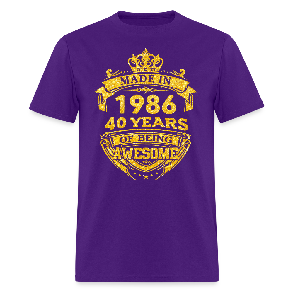 MADE 1986-40 YEARS AWESOME QI - purple