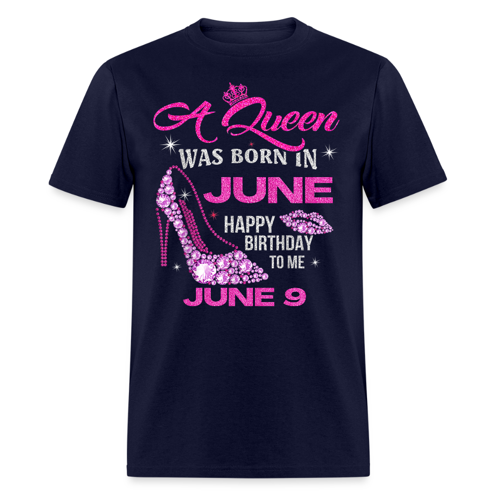 A QUEEN BORN ON 9TH JUNE - navy