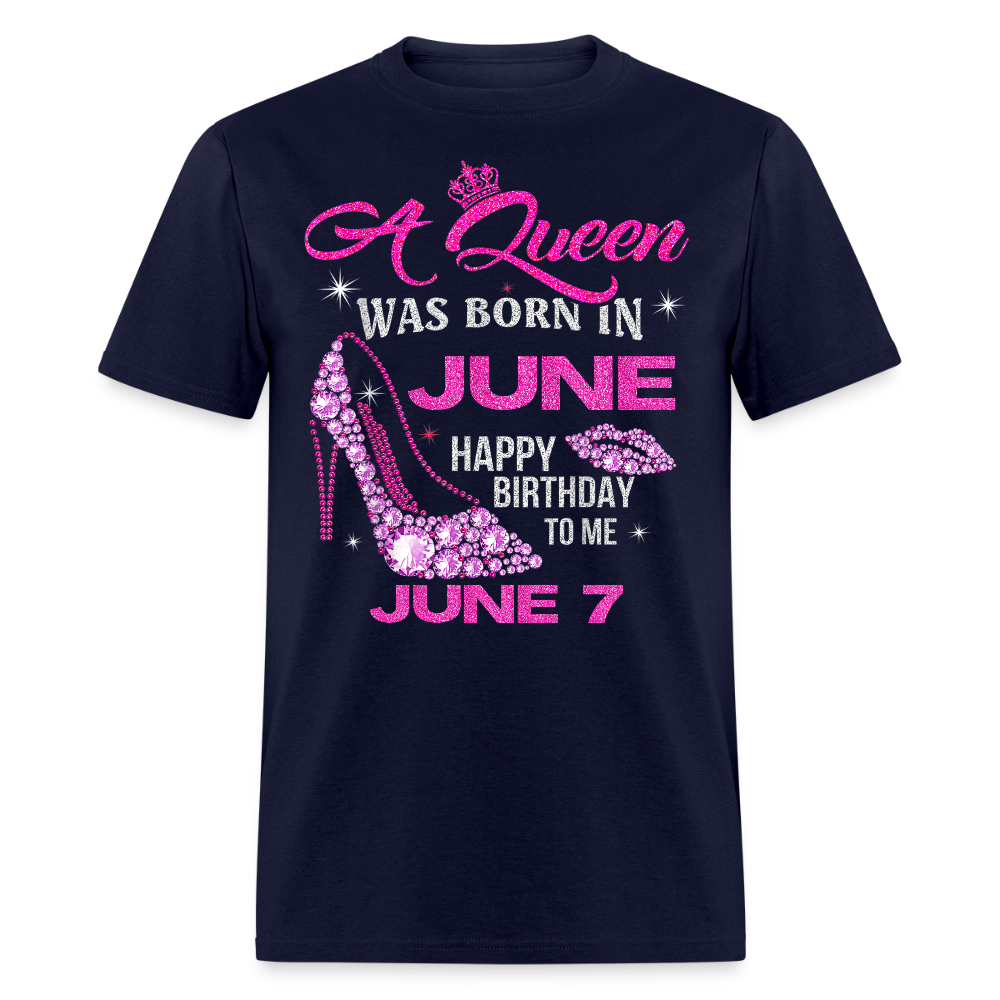A QUEEN BORN ON 7TH JUNE - navy