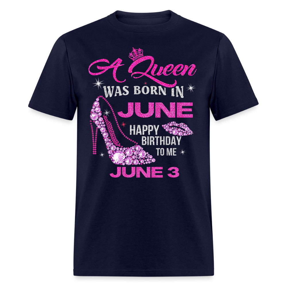 A QUEEN BORN ON 3RD JUNE - navy