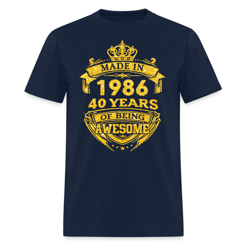 MADE 1986-40 YEARS AWESOME QI - navy
