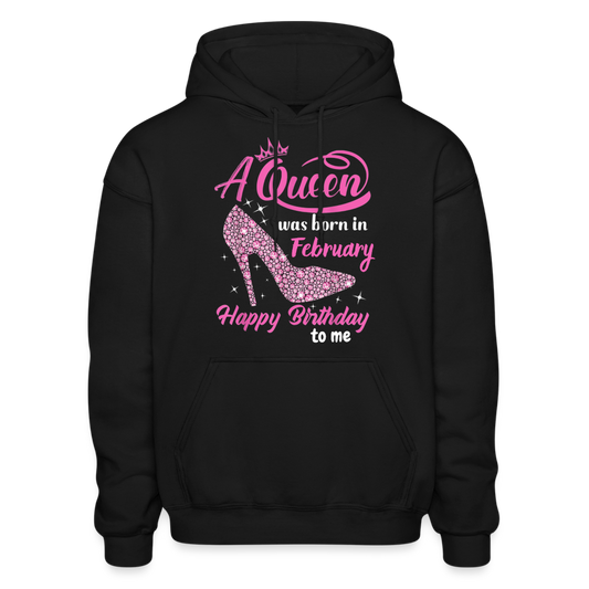 A QUEEN WAS BORN IN FEBRUARY HOODIE - black