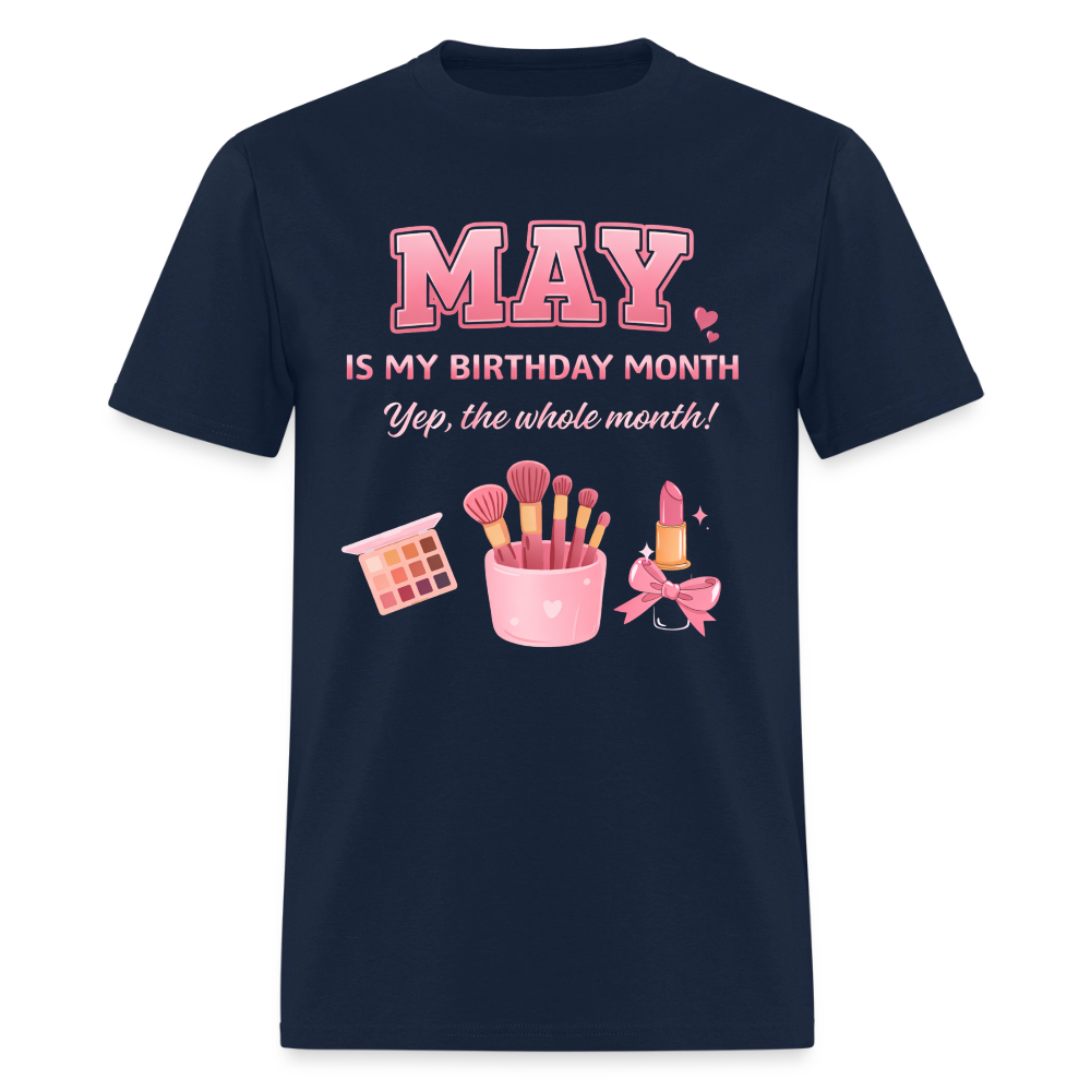 MAY MY BIRTHDAY MONTH - navy