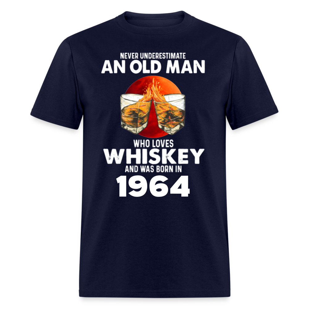 BORN 1964 LOVES WHISKEY - navy
