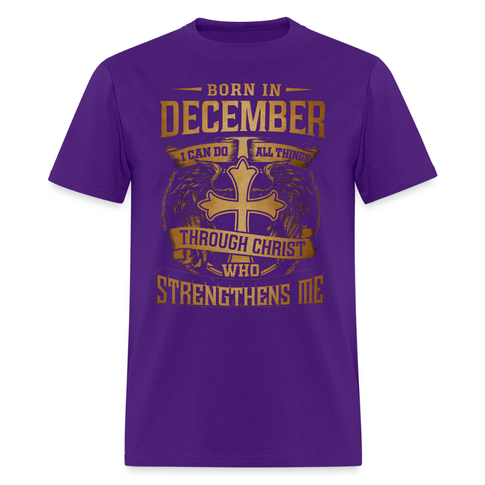 DECEMBER BORN THROUGH CHRIST - purple