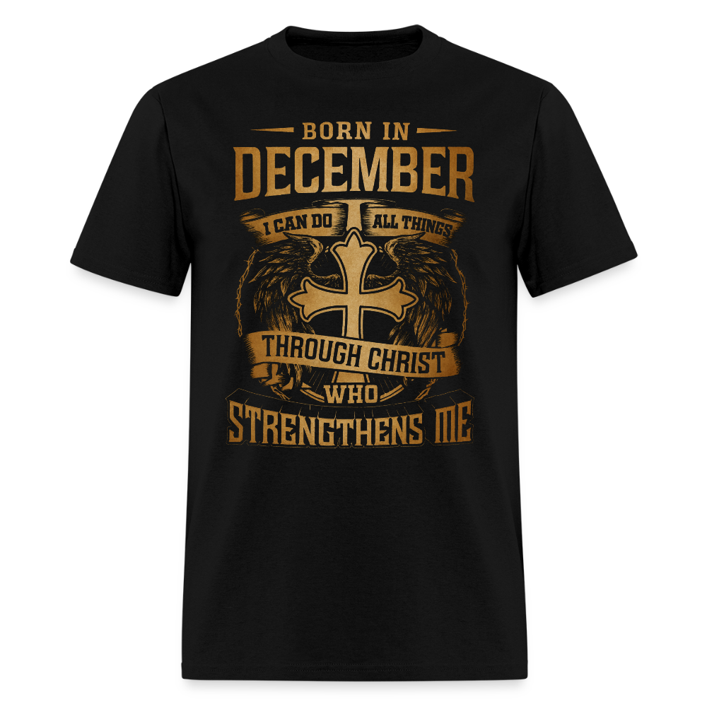 DECEMBER BORN THROUGH CHRIST - black