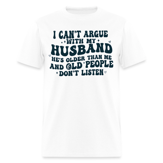CAN'T ARGUE MY HUSBAND - white