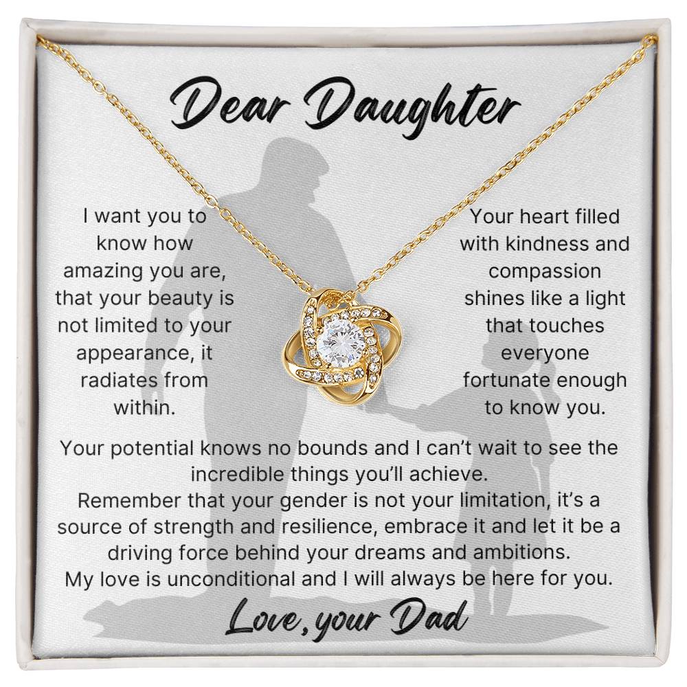DAD DAUGHTER UNCONDITIONAL LOVEKNOT NECKLACE