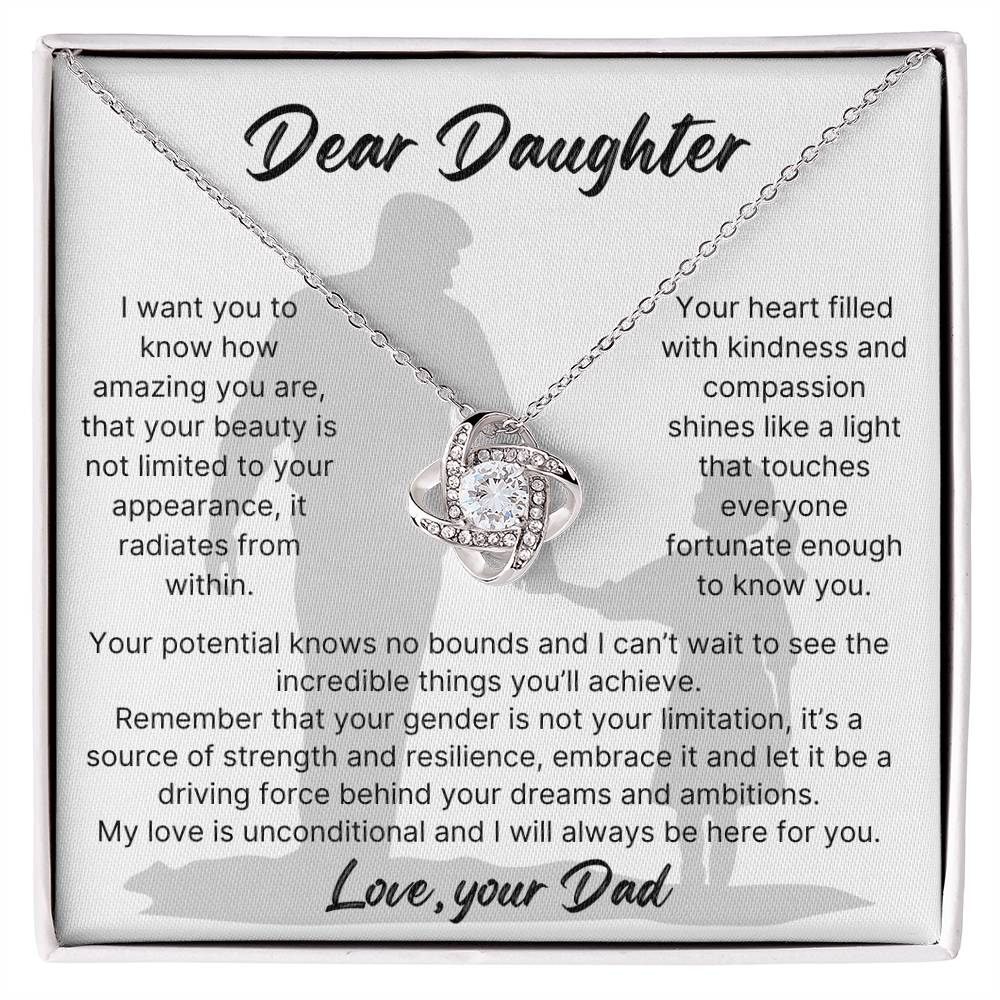 DAD DAUGHTER UNCONDITIONAL LOVEKNOT NECKLACE