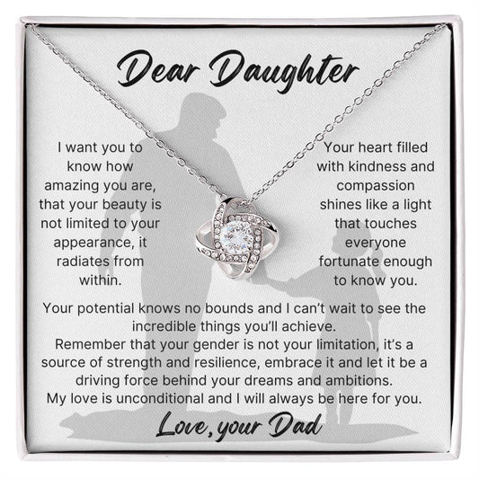 DAD DAUGHTER UNCONDITIONAL LOVEKNOT NECKLACE