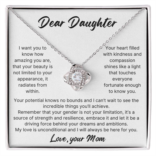 MOM DAUGHTER UNCONDITIONAL LOVEKNOT NECKLACE